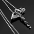 Stainless steel jewelry Double Dragon Sword Titanium steel necklace pendant retro punk cross Lucky transport necklace