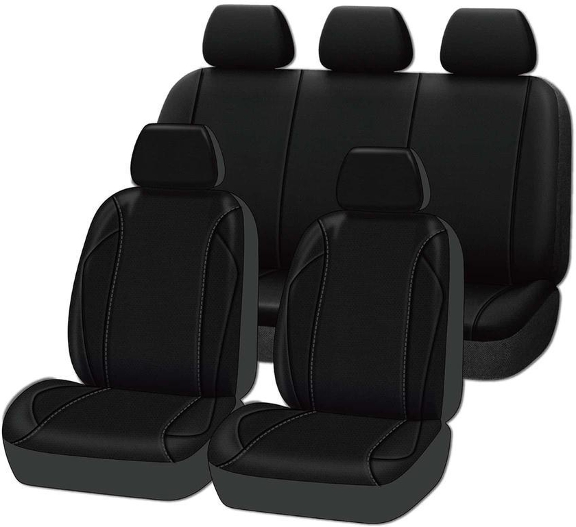 Ace Polyster Car Seat Cover (Black, 9 Pc.)