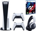 Sony Playstation 5 Disc Console With PS5 Gran Turismo 7, Extra Dualsense Wireless Controller And Wireless Pulse 3D Wireless Headset