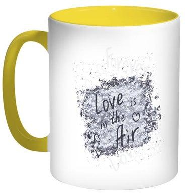 Love Is In The Air Printed Coffee Mug Yellow/White/Grey