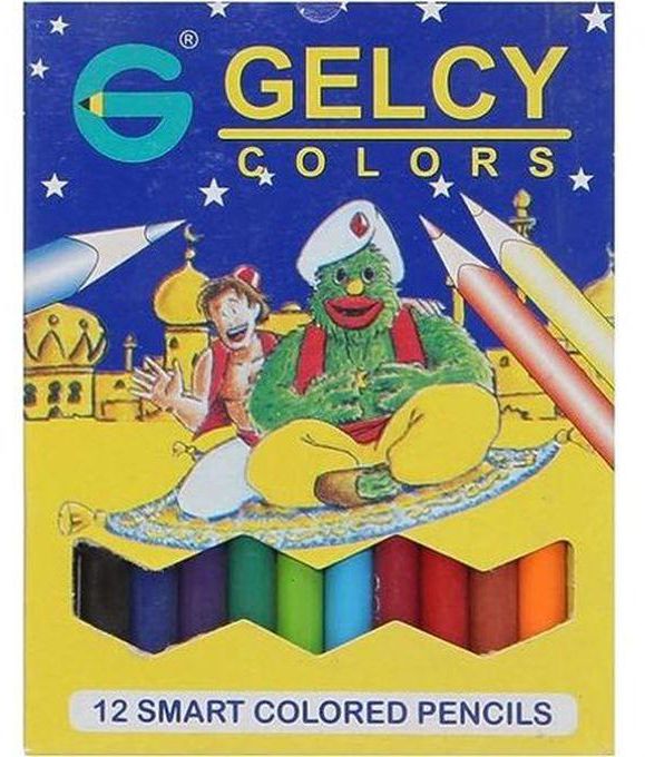Gelcy الوان خشب جيلسي قصيرة - 12 لون (خالى من اى مواد ضارة للاطفال)