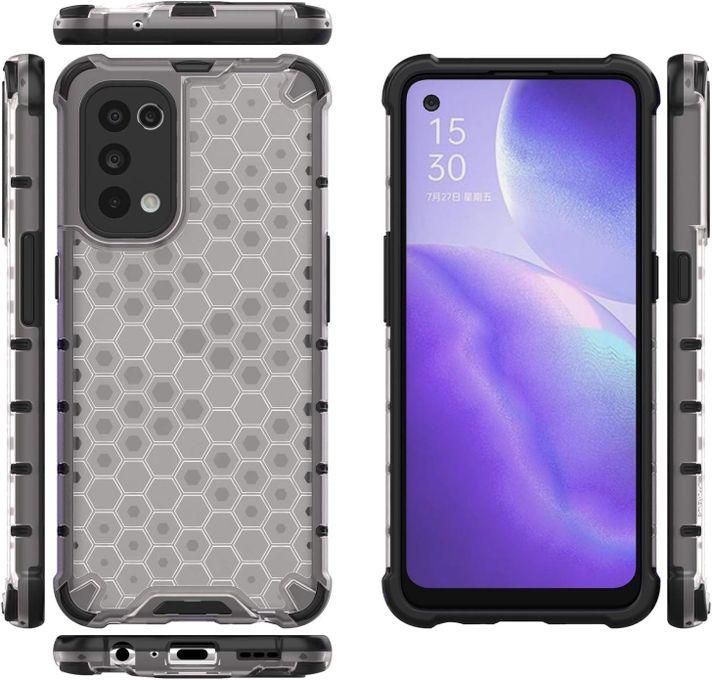 Oppo Reno 5 , Hybrid Shock Absorbin Cover With Honeycomb Design- Anti-shock