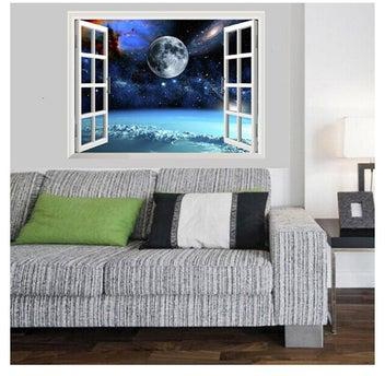 3D Space Starry Sky Self Adhesive Wall Sticker Multicolour
