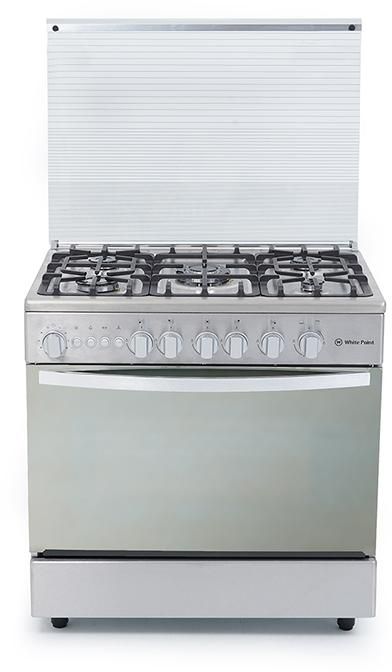 White Point Gas Cooker, 5 Burners, Stainless Steel - WPGC9060XFSA