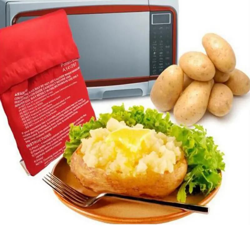 Potato Bag Red Washable Cooker Bag Potato Express Baked Cooking Tool Kitchen