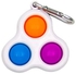 Key Chain Ring Simple Dimple Fidget Toys 3 Pops multicolour