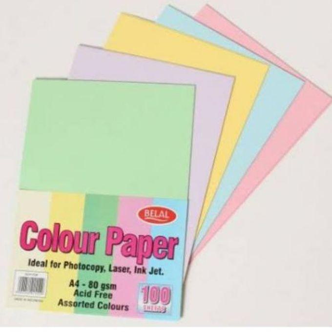 A4 Colored Photocopy And Print Paper Pack - 80G - 1 Package (100 Sheet)