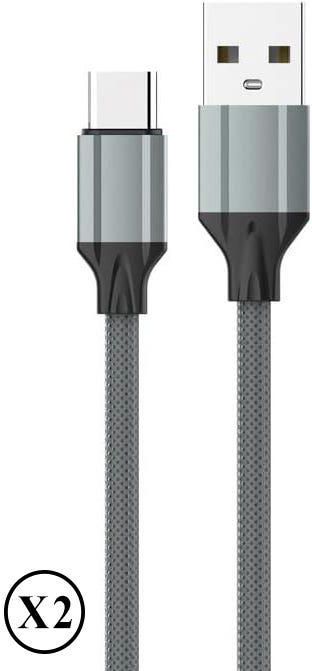 Get Ldnio Charging Cable, USB, Fast Charging, 1 Meter, 2 Pieces, Ldnio Ls441 - Gray with best offers | Raneen.com