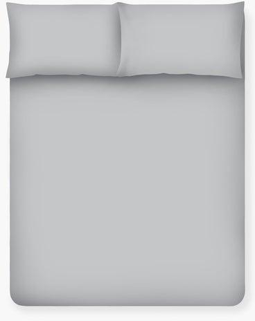 Bed Sheet Set - With Pillow Case 50X75 Cm, Bed Linen For 160X220 Cm Queen Size Mattress - 144 Thread Count Light Glacier Grey - 100% Cotton Bed Sheet