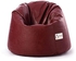 Get Penguin Leather Bean Bag, 70×95 cm - Dark Red with best offers | Raneen.com