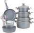 REGAL IN HOUSE-Turkish Granite Cookware Set 18 Pcs with Service Set - Steel Lids