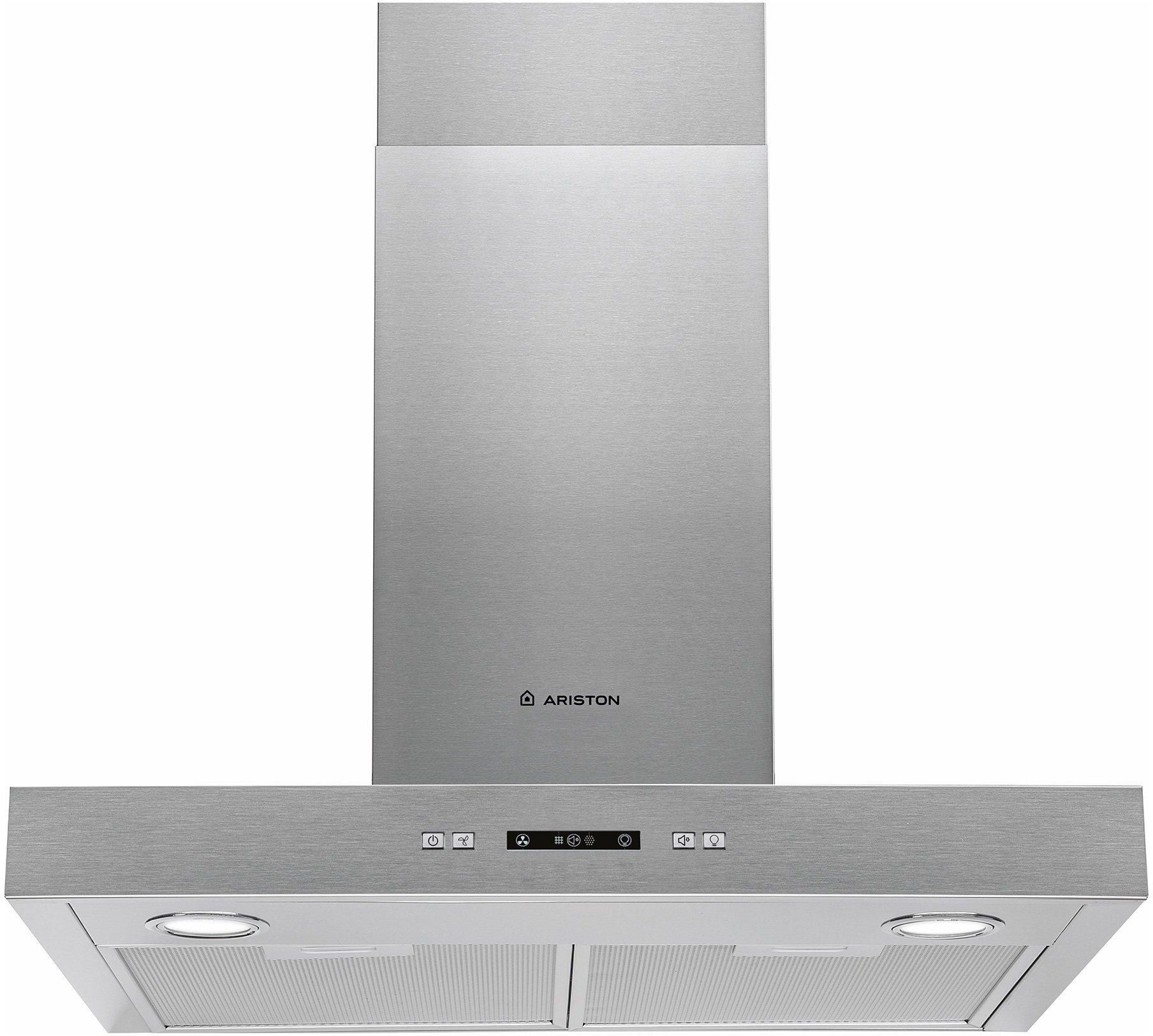 Ariston Wall Mounted Cooker Hood, 60cms, Carbon Filter, Inox.