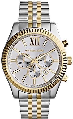 Michael Kors Two Tone Stainless Steel White dial Watch for Men's MK8344