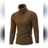 Fashion Slim Fit Knitted Pull Neck Sweater - Brown