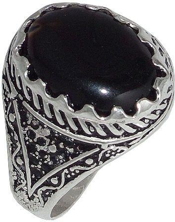 Natural yemen black aqiq gemstone ring Yamani design