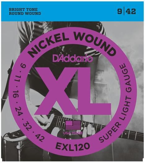 D’Addario EXL120 Nickel Wound, Super Light Guage, 09-42