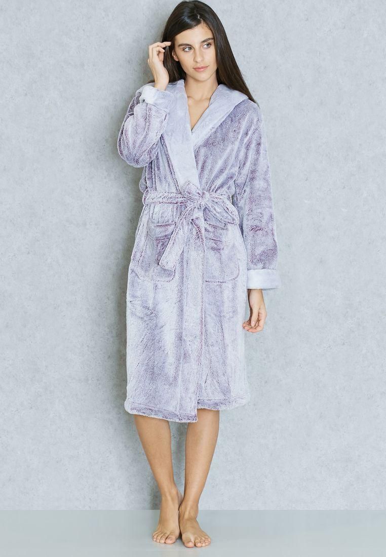 Belted Contrast Robe