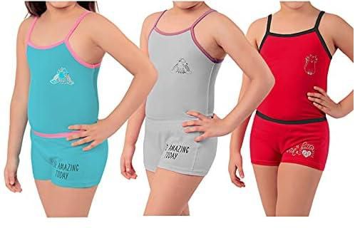 Dice Underwear Set For Girls - Bundle Of Three Top & Short -Multi color , 2725618210891