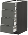METOD / MAXIMERA Base cb 4 frnts/2 low/3 md drwrs - black/Voxtorp dark grey 40x60 cm