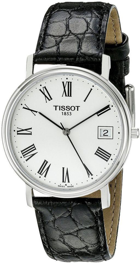 Tissot Black Leather White dial Watch for Men's T52142113