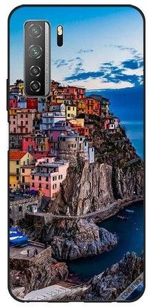 Colorful Houses On The Sea Protective Case Cover For Huawei Nova 7SE/P40 Lite Multicolour