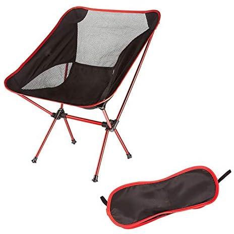 GGTT Camping Folding Chair Travel Portable Ultralight Superhard Portable Outdoor Beach Picnic Seat Fishing Chair (Color : Red)