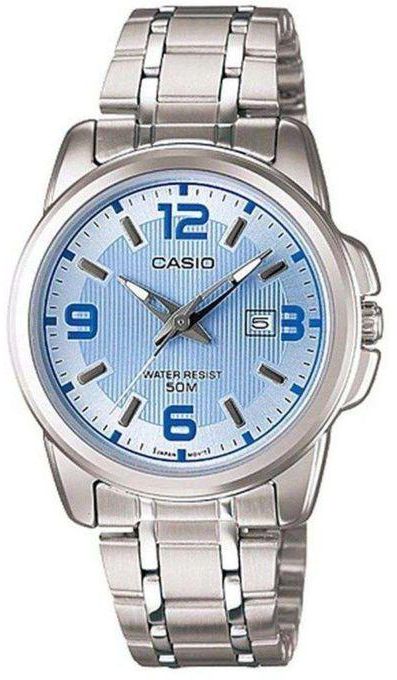 Casio Women's Blue Dial Stainless Steel Band Watch - LTP-1314D-2AVDF