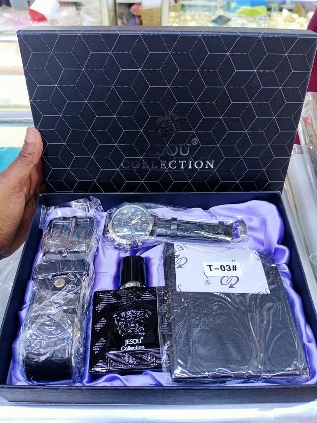 Jesou Collection 4 IN 1 GIFT SET Fashion Men Watch Luxury Gifts Set . Best For Valentines, Birthday & Gifts, Wedding, Parties 1