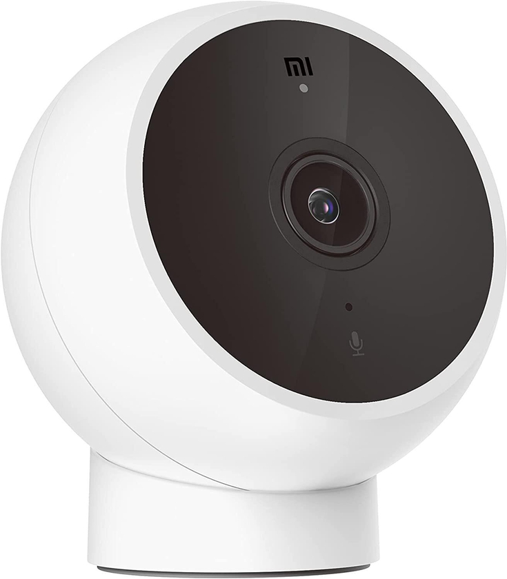 Xiaomi Mi Home Security Camera 2K, 180&deg; Rotating Magnetic Mount, Infrared Night Vision, Two-Way Voice Calls, Motion Detection, White, Mjsxj03Hl