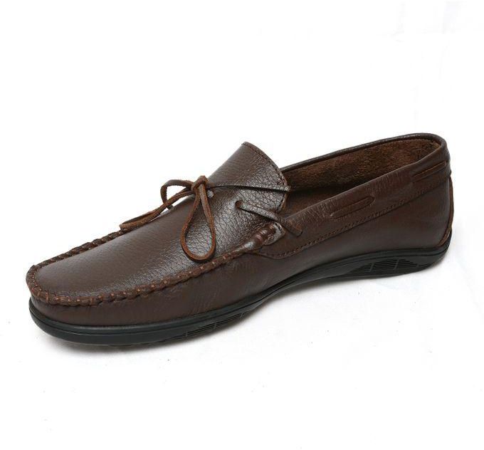 Roadwalker ARL9-Genuine Leather Stitch Detail Slip On Shoes For Men-Brown-44
