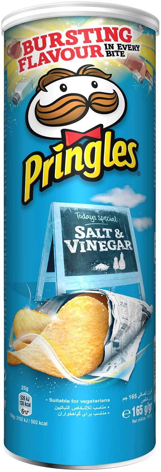 Pringles Salt &amp; Vinegar Potato Chips 165 g
