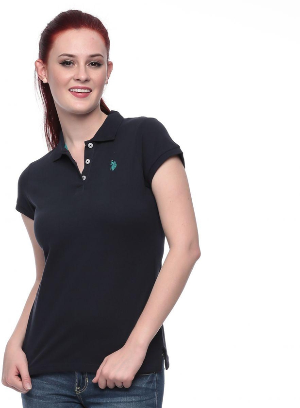 U.S. Polo Assn. 2132308N1CK-NVTL Polo Shirt for Women - XL, Navy Blue/Green