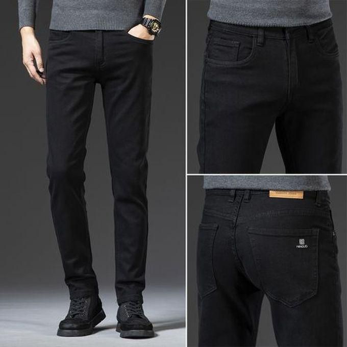 Men's Straight Black Jeans
