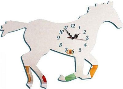 A Horse Background Mirror Wall Clock Mis34S Silver