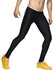 Solid Skinny Elastic Waist Gym Pants - Black - M