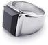 Classic black stone stainless steel ring size 8