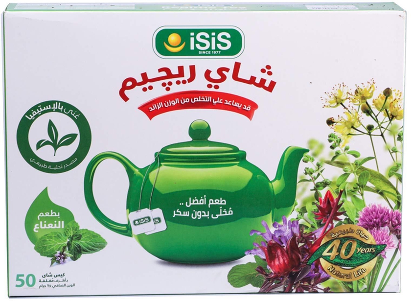 Isis Regime Natural Herbal Tea Bags With Mint - 50 Pieces
