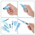 8Pcs/Set Baby Grooming Care Infant Daily Nurse Tool for Travelling & Home Nursery Care kit,with Hair Brush Nail ScissorsNail Clipper Scissor Tweezer Thermometer Brush Comb Blue