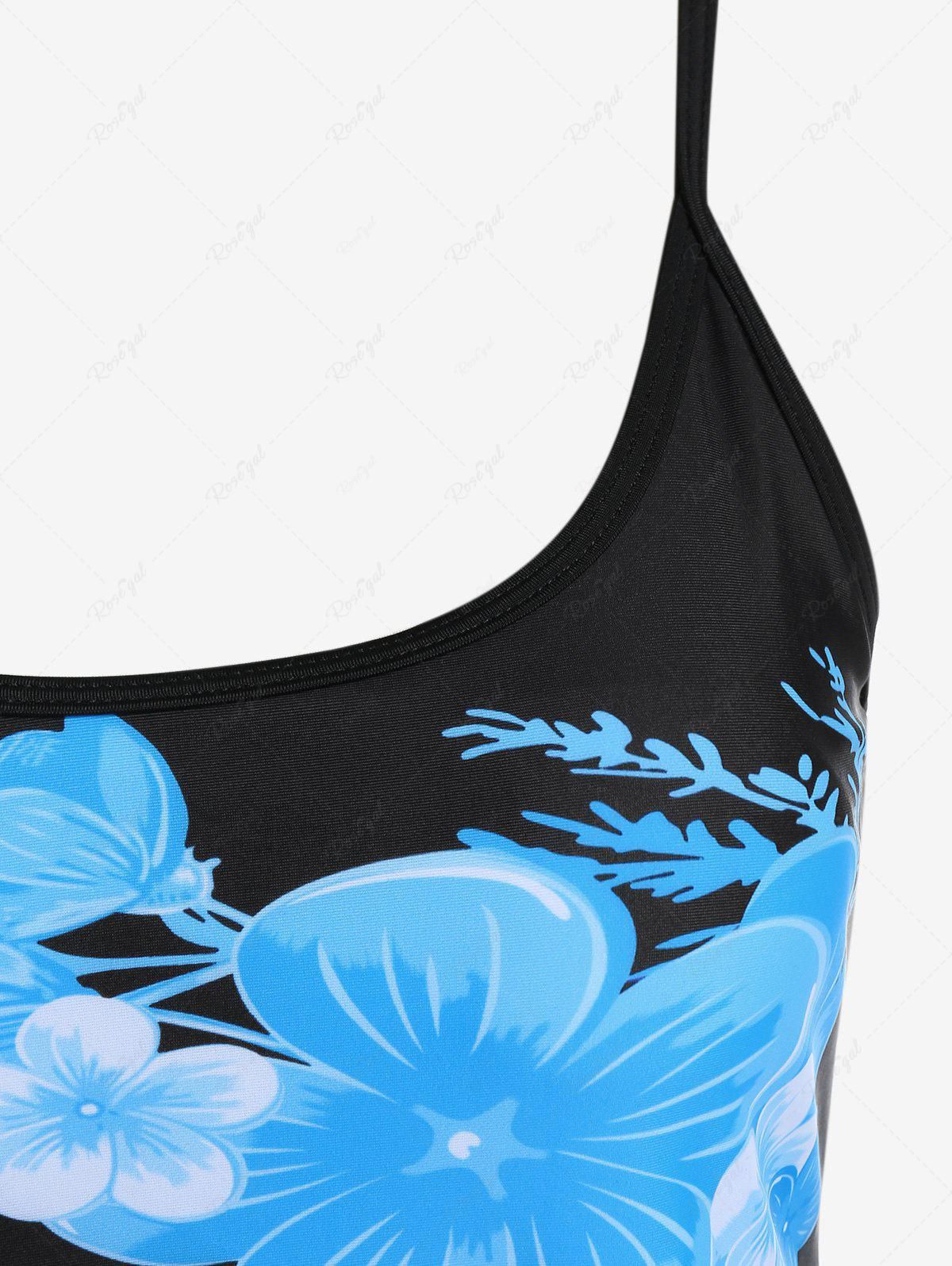 Plus Size Floral Print Padded Swim Tankini Top - 5x price from rosegal ...