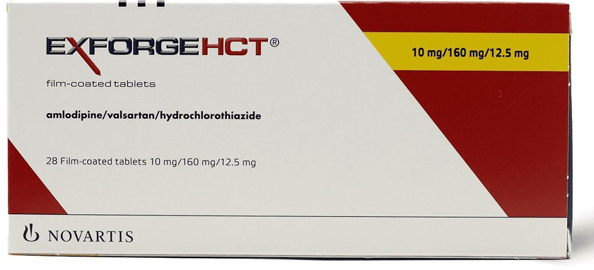 Exforge HCT 10/160/12.5, For High Blood Pressure - 28 Tablets