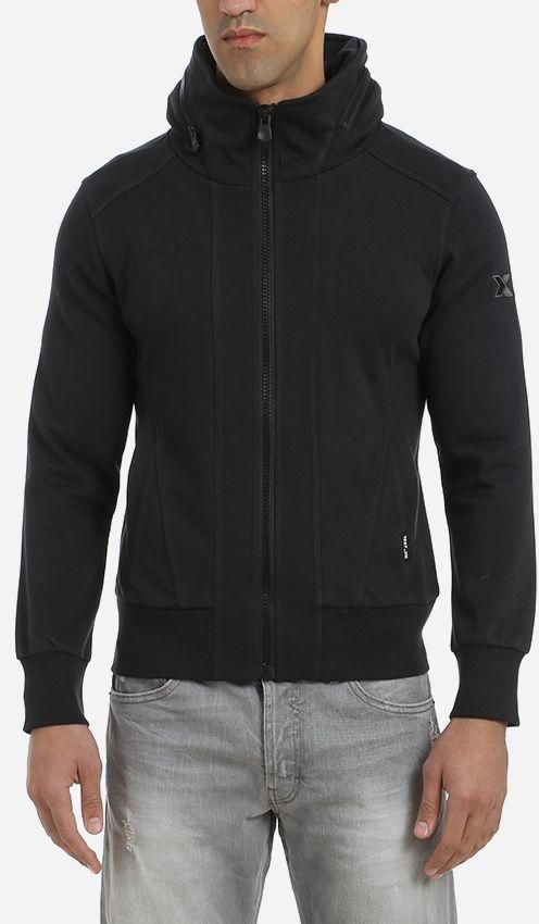 Xtep Zipped Hooded Sweatshirt - Black