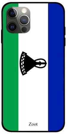 Lesotho Flag Printed Case Cover -for Apple iPhone 12 Pro Green/White/Blue Green/White/Blue