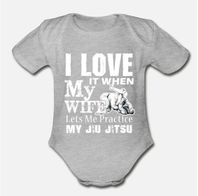 Practice Jiu Jitsu Shirt Organic Short Sleeve Baby Bodysuit