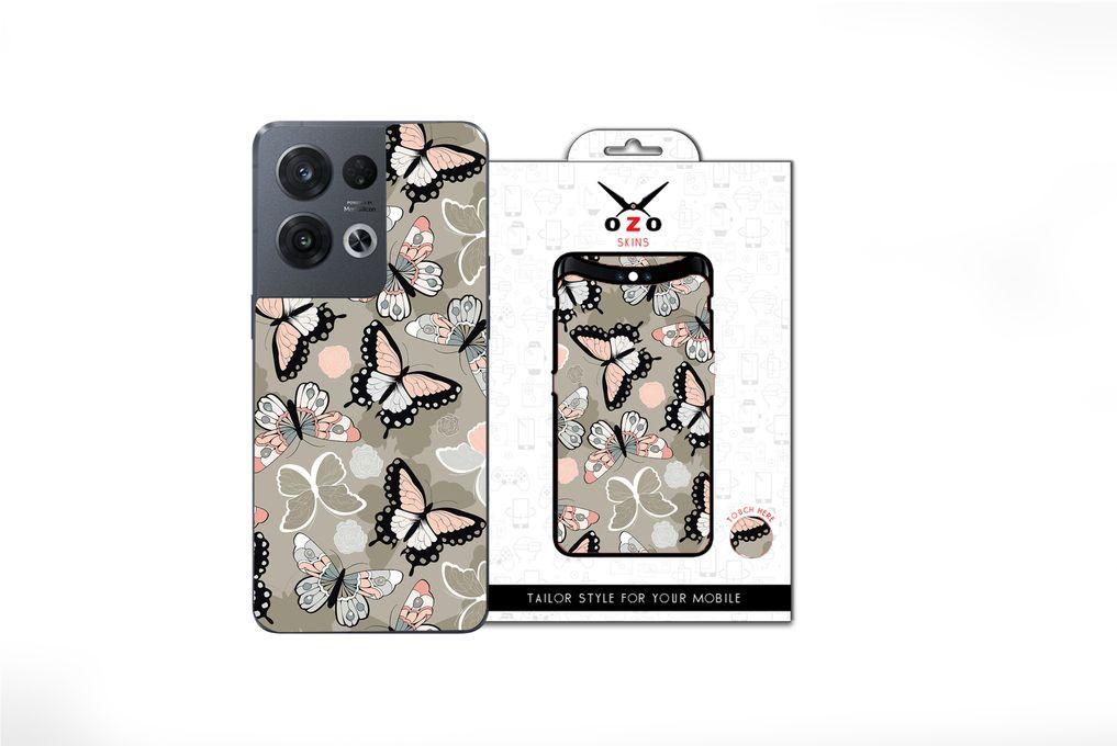 OZO Skins Butterfly Pink Grey (SE145BPG) For Oppo Rano 9 5G