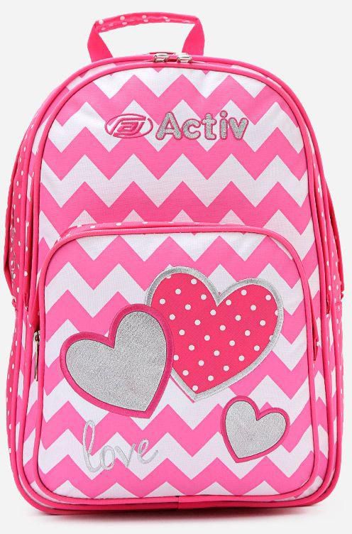 Activ Hearts Backpack - Pink & White