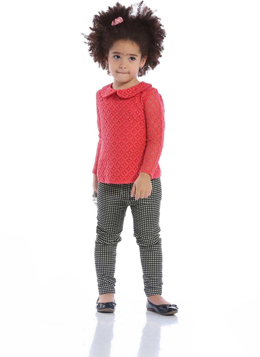 Basicxx Red Mesh Top for Girls 5-6 Years Coral