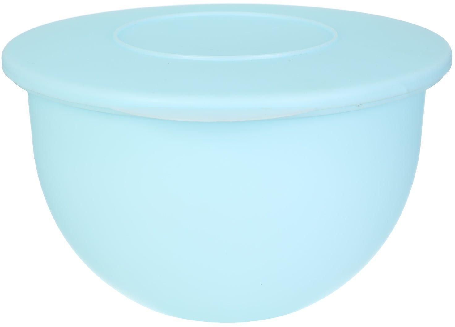 Get SoniPure Round Plastic bowl with inner strainer and lid, 26×16 cm - Light Blue with best offers | Raneen.com
