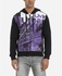 XTEP Printed Zipped Hooded Sweatshirt - Black & Purple