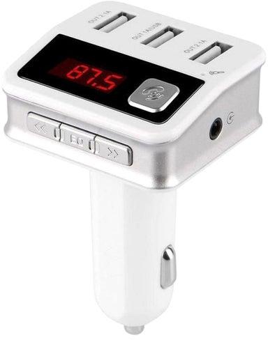 Car FM MP3 Player Transmitter With App Control White/Silver
