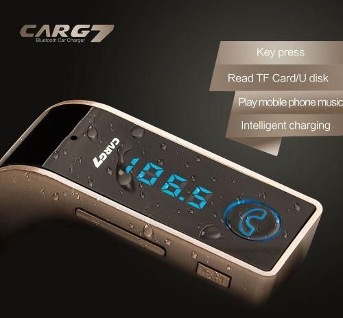 Carg7 4 in 1 HandsFree Wireless Bluetooth Transmitter Modulator A2DP Car Kit SD USB LCD Music Player G7 + AUX